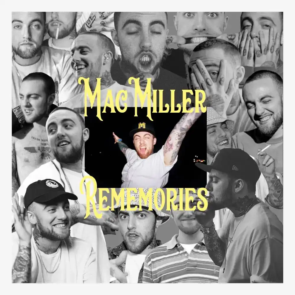 Album Cover Art Collage aus verschriedenen Portraits von Mac Miller